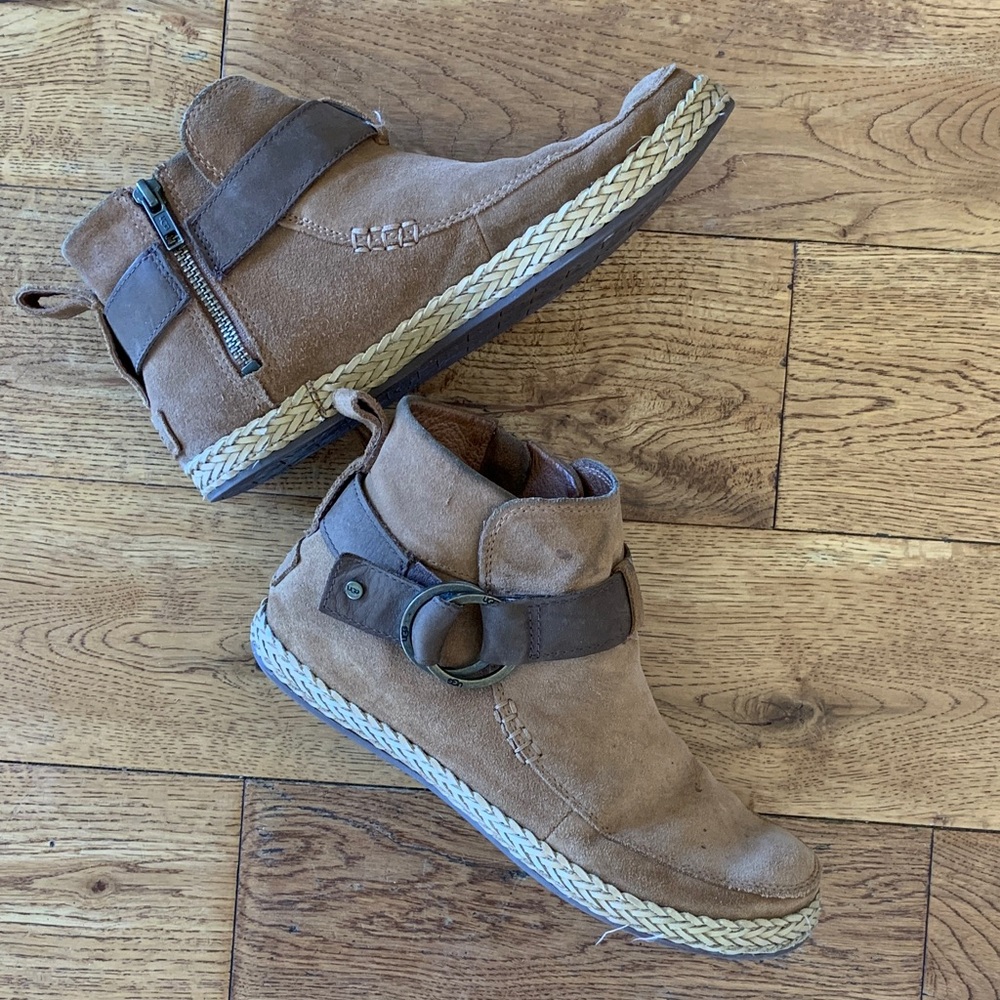 Ugg Brown Suede Sloan Harness Booties
